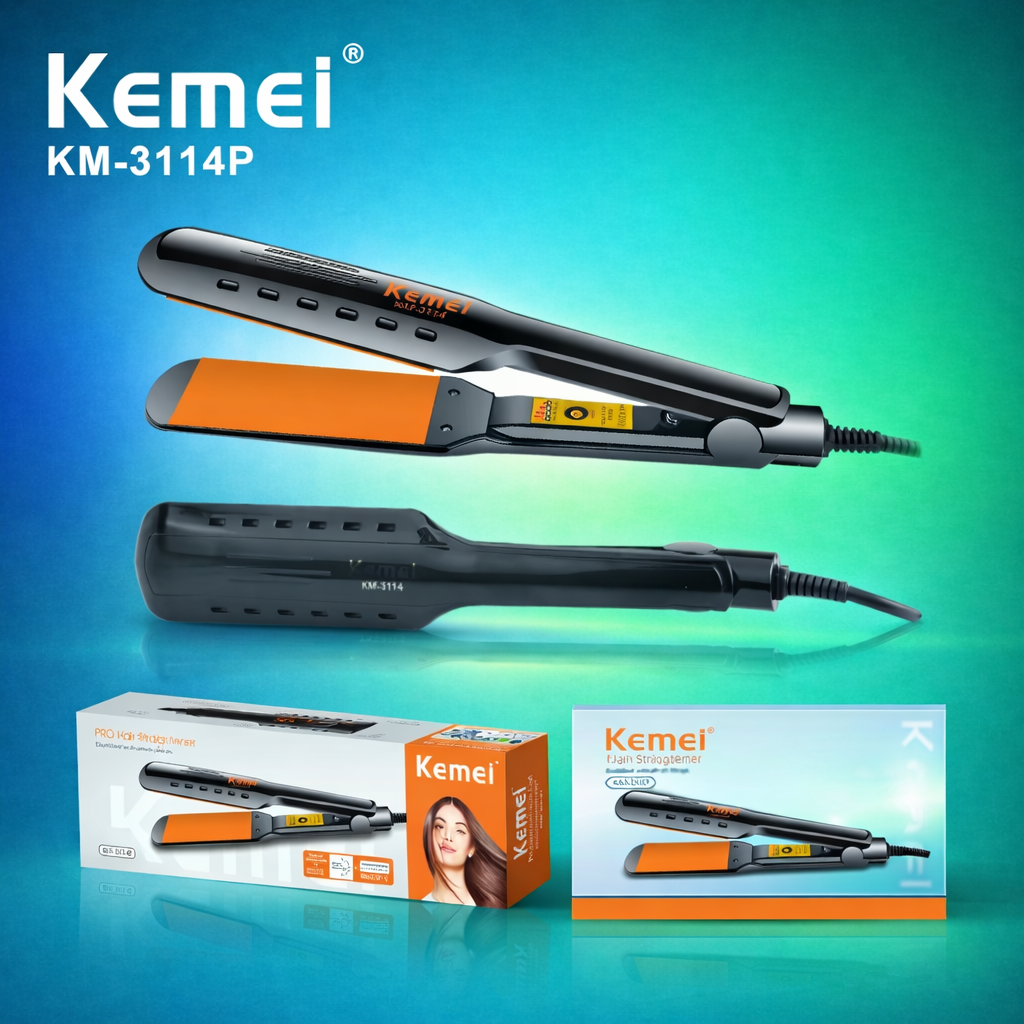 اتو مو سرامیکی کیمی اورجینال مدل KM-3114P با 4 سطح تنظیم دما.