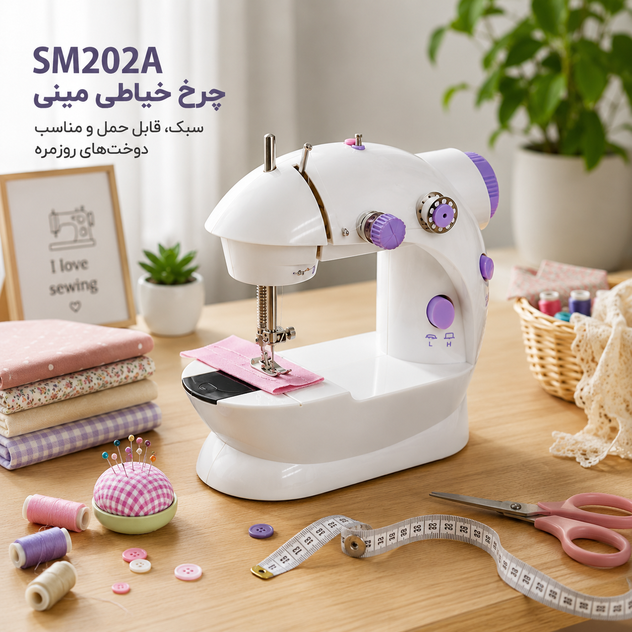 چرخ خیاطی مینی SM202A اورجینال | دوخت آسان در خانه و سفر | چرخ خیاطی سبک و قابل حمل.