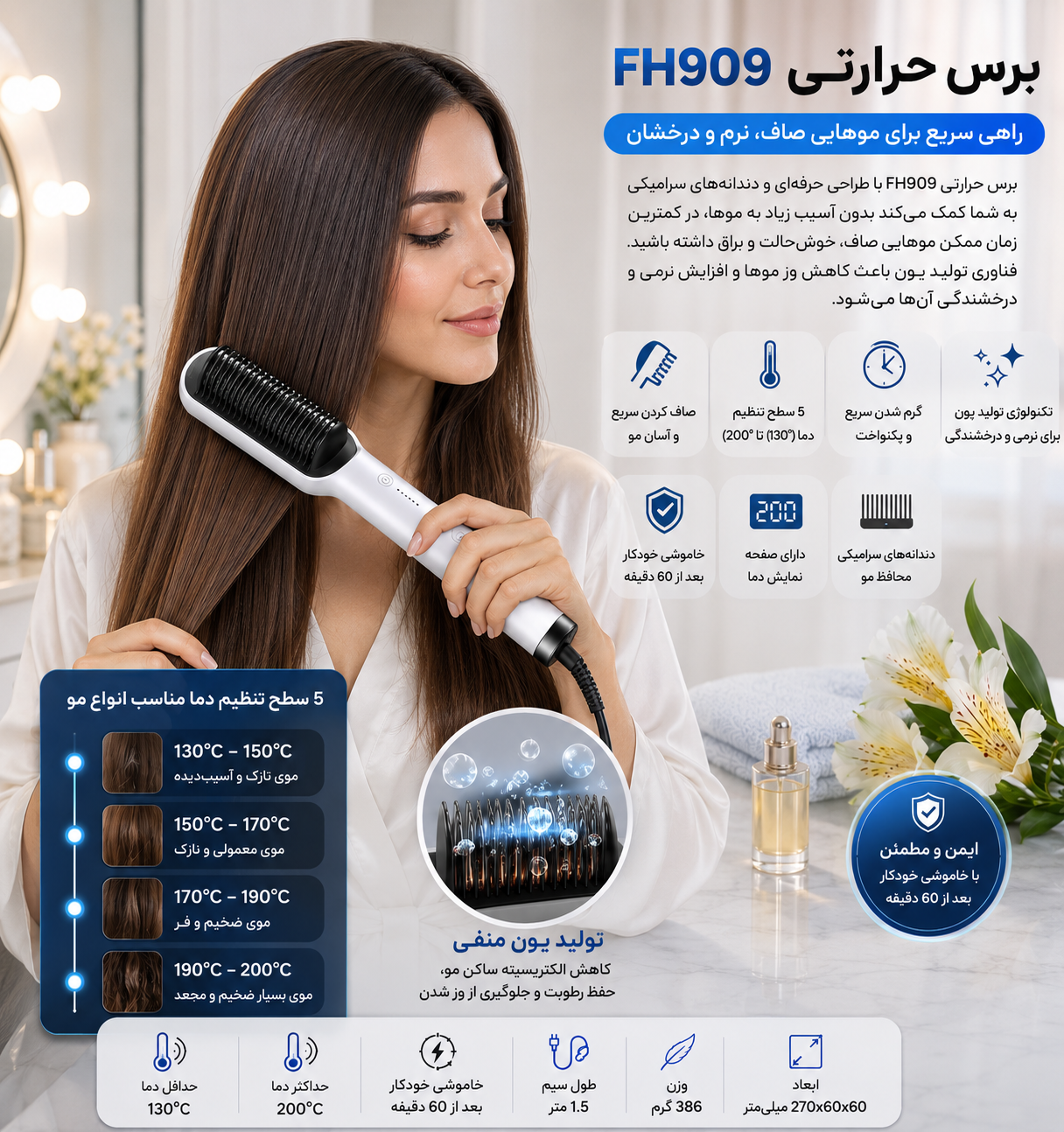 برس حرارتی مو اورجینال FH909 –